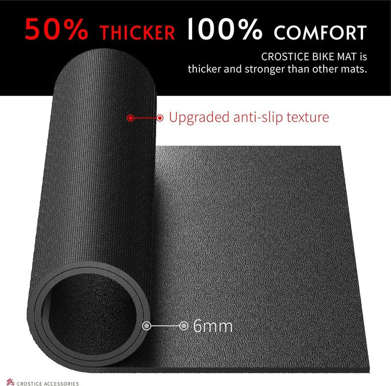 Double Mat for Peloton Bike & Concept 2 Rowing Machine - 6mm Thick, Protects Hardwood Floors | Home Gym Accessory