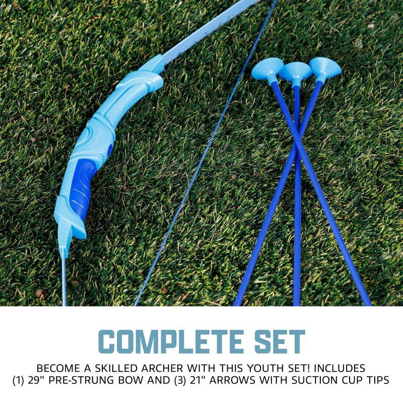 Franklin Sports Kids Archery Bow and Arrow Set - Indoor Toy Archery Set - Plastic Bow and Toy Arrows for Kids - Complete Youth Set