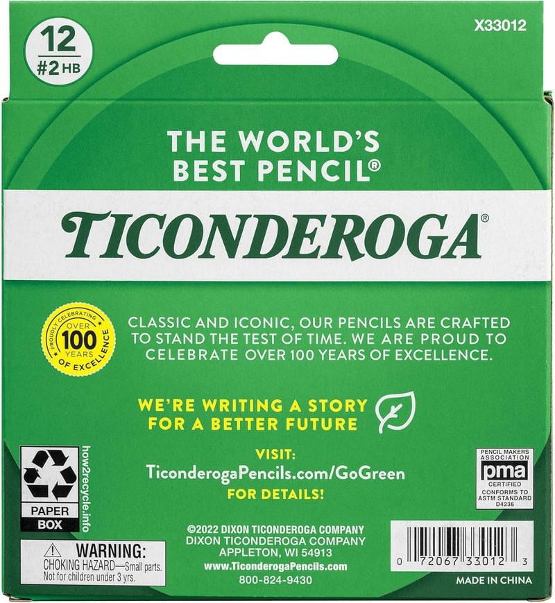 Ticonderoga My First Half-Size Wooden Pencils - Large Triangle-Barrel Pre-Sharpened #2 HB Yellow Pencils with Erasers | 4.5" | 12-Pack