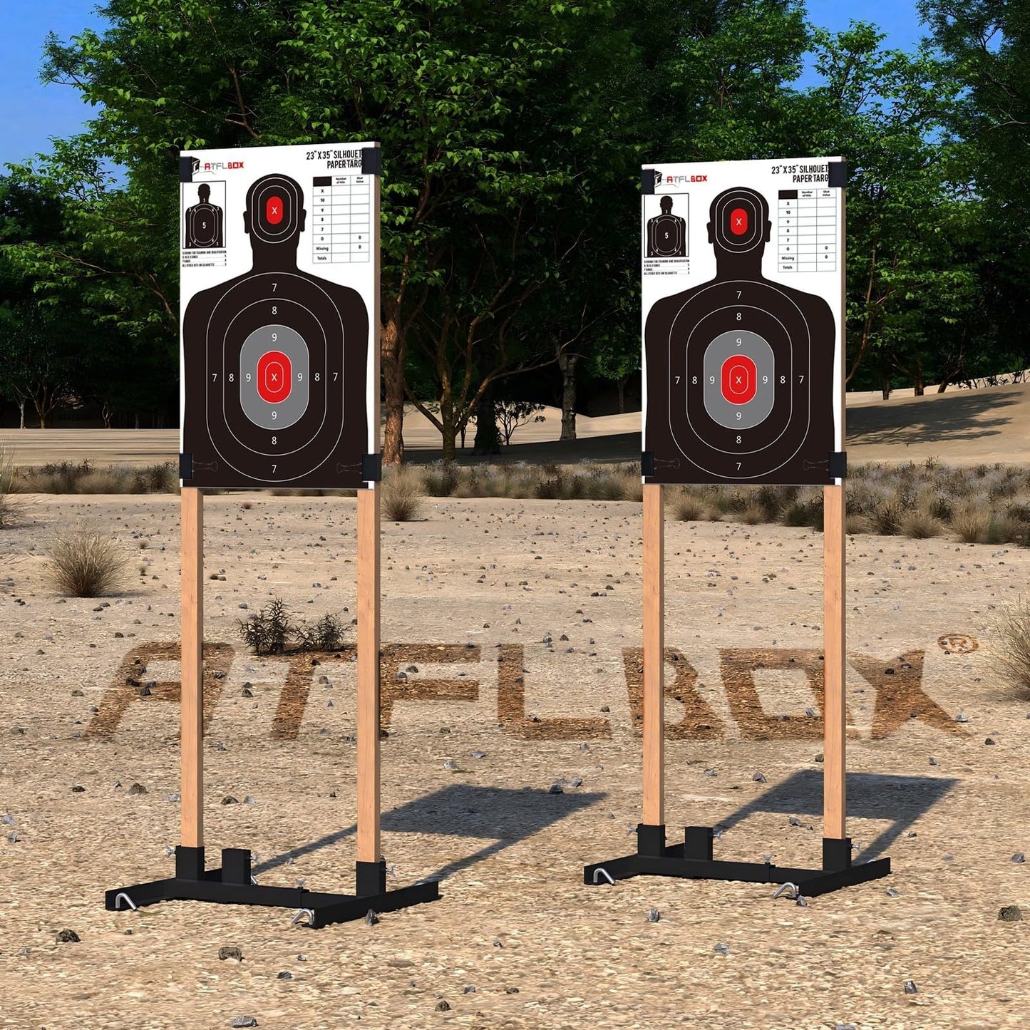 ATFLBOX Silhouette Paper Target for The Range, 23X35 inch Target Paper for Indoor and Outdoor Use, Suitable for Handguns, Pistols, Rifles, Airguns, Pellet Gun, BB Guns (25 Pack)