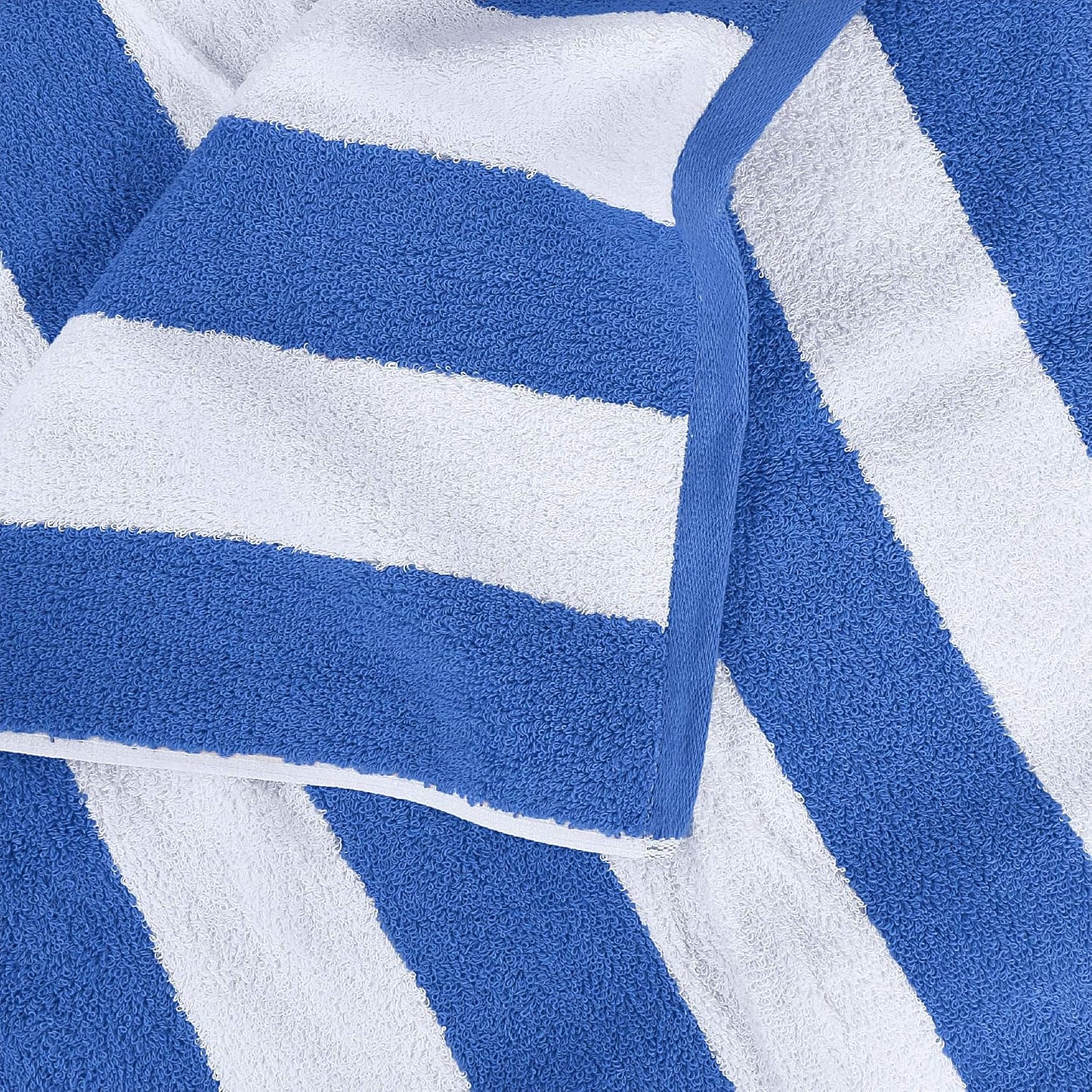 Oversized Cabana Beach Towels - Pack of 4 Cotton 30x60 Inches | Modern Striped Design in Blue