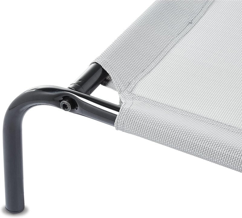 Elevated Dog Bed - Cooling Breathable Design with Metal Frame | Small Dogs 36" x 22" x 7.5" - Grey