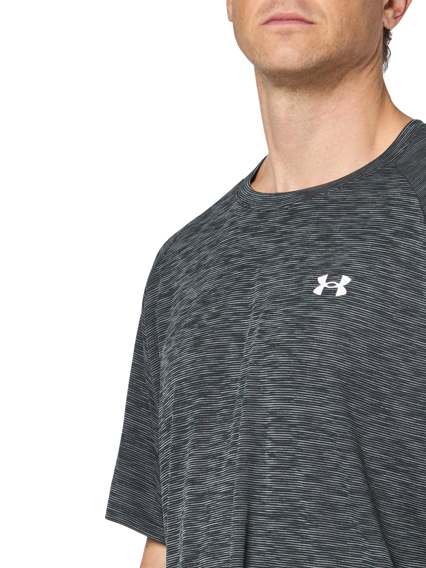 Under Armour Men's Tech Textured Short Sleeve T Shirt, (001) Black / / White, Large