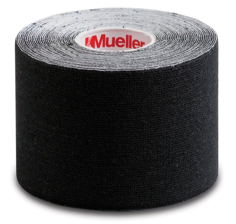 MUELLER Sports Medicine Kinesiology Therapeutic Tape, Quality Athletic Tape, Latex Free, 20 Pre-Cut I-Strips, 2" x 9.75" Each Strip, Black