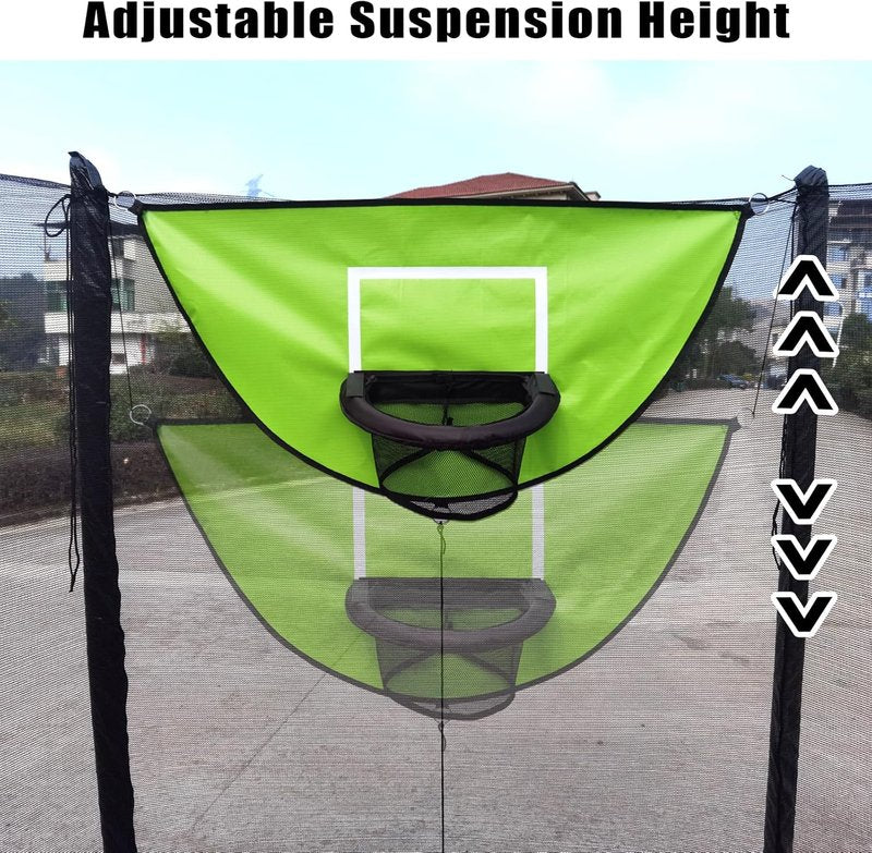 Trampoline Basketball Hoop - Easy Install with Pump & 4 Mini Balls | Universal Dunking Accessory