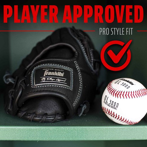 Franklin Sports CTZ5000 Baseball Fielding Glove - Men's Adult and Youth Baseball Mitt - Black Cowhide Leather Glove - 12.0" Basket Web for Infielders + Pitchers