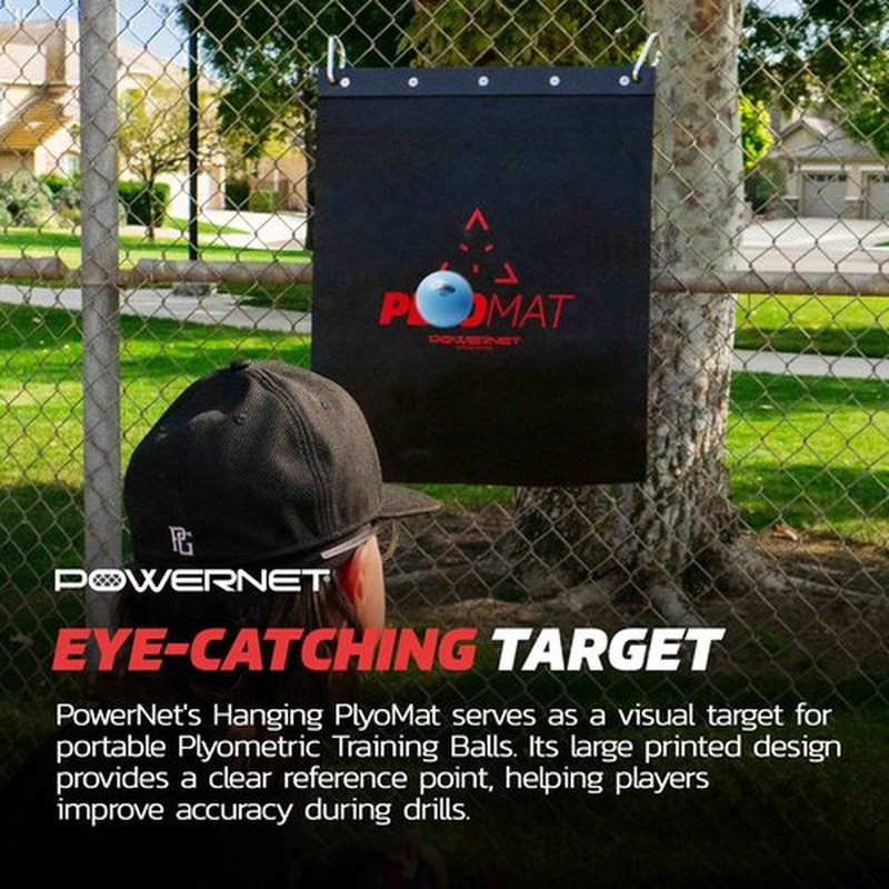 PowerNet Plyometric Training Bundle, Softball & Baseball Training Equipment, Weighted Balls & Hanging Plyo Mat, Portable Backstop for Plyometric Balls, Baseball Pitching Trainer