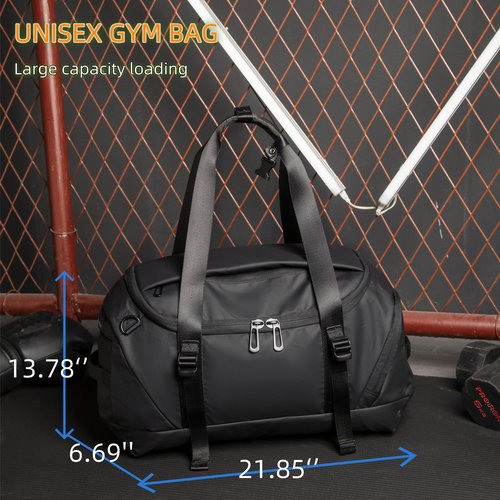 PreciousU Waterproof Gym Bag for Men,Sports Workout Training Overnight Duffle Bag with Shoe Compartment,Backpack Shoulder Straps and Wet Material Separation for Airplanes,Weekender Traveling.