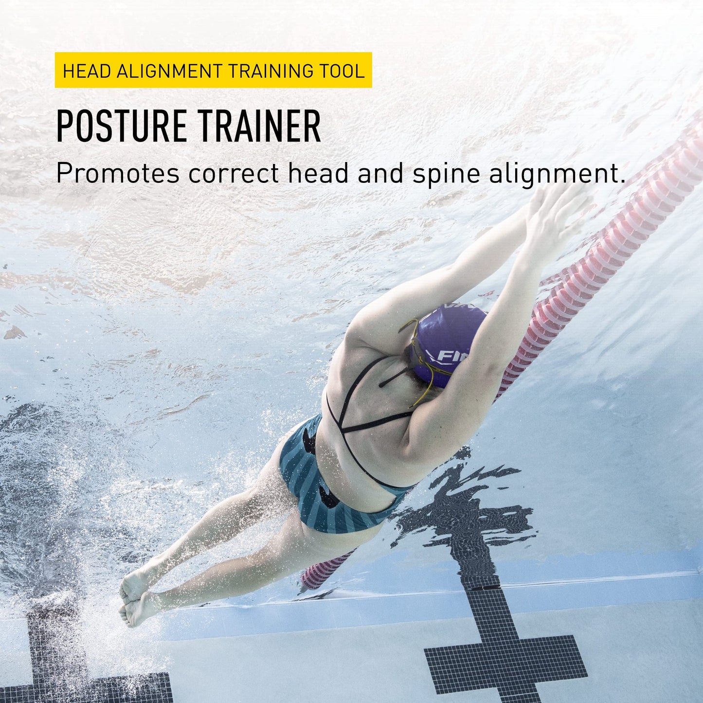 FINIS Posture Trainer Swim Tool - Head Alignment for All Four Strokes - Improves Body Position & Stroke Efficiency