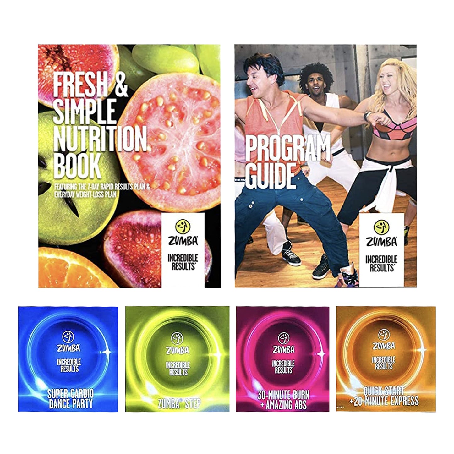 ZUMBA Incredible Results Weight-Loss Dance Workout DVDs and Guides Value Pack