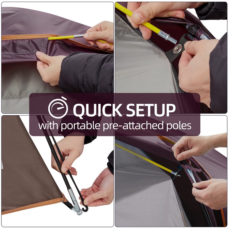 CAMEL CROWN Tents for Camping 4 Person Waterproof Tent Quick Setup Folding Outdoor Backpacking Tents Family Hiking