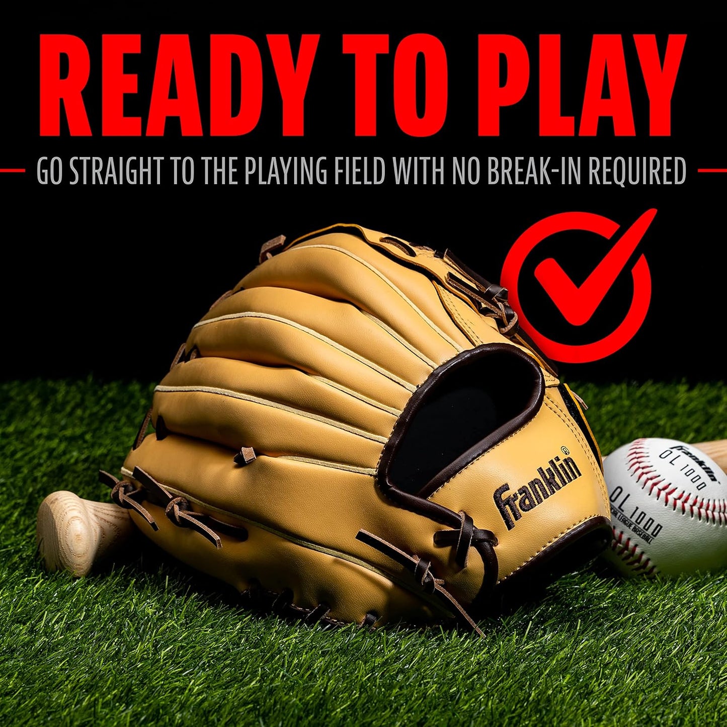 Franklin Sports Baseball & Softball Glove - Field Master Mitt for Adults & Youth | Right Hand Throw