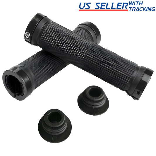 Ergonomic Rubber Bicycle Handlebar Grips for Mountain Bikes - Lock-On Ends