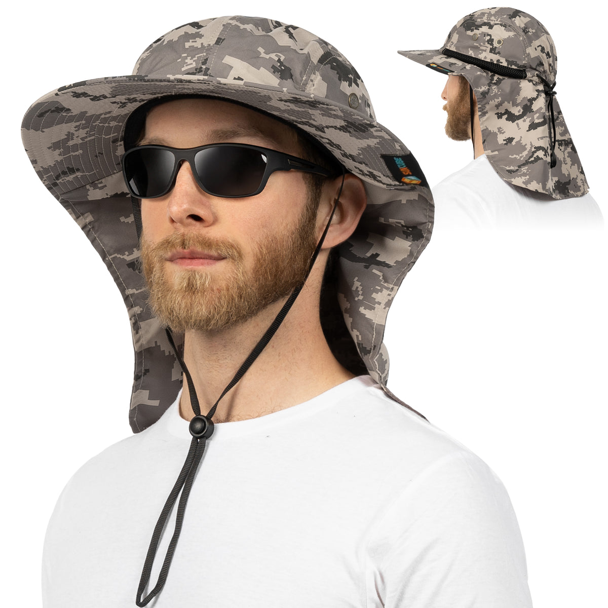 Wide Brim Sun Hat UV Protection Bucket Hat for Hiking Camping Fishing Men