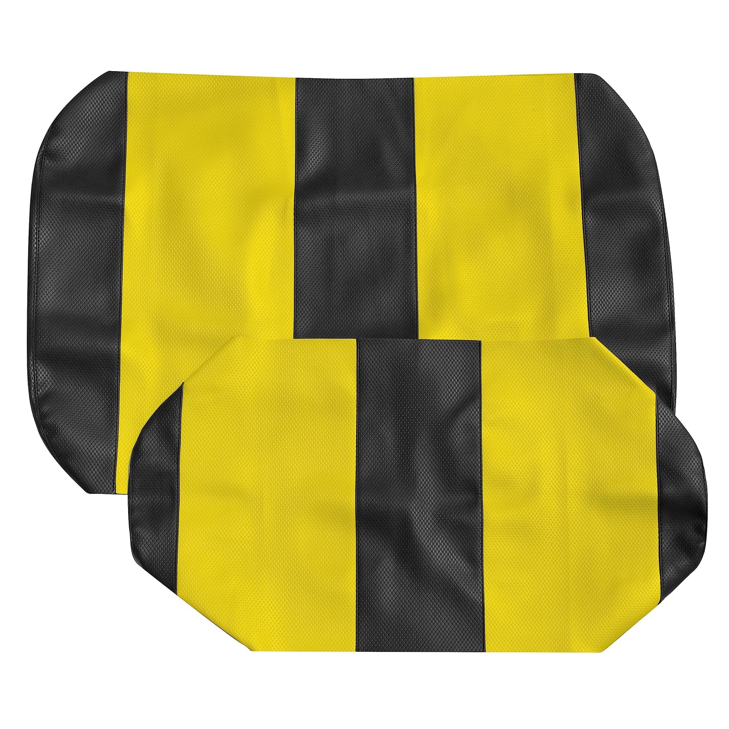 Seat Cover Replacement for EZGO RXV Golf Cart - Front Bench Seat - Premium Marine Vinyl - 5 Panel Stitching - Staple On Installation - Two-Tone Golf Cart Seat Covers (Black & Yellow)