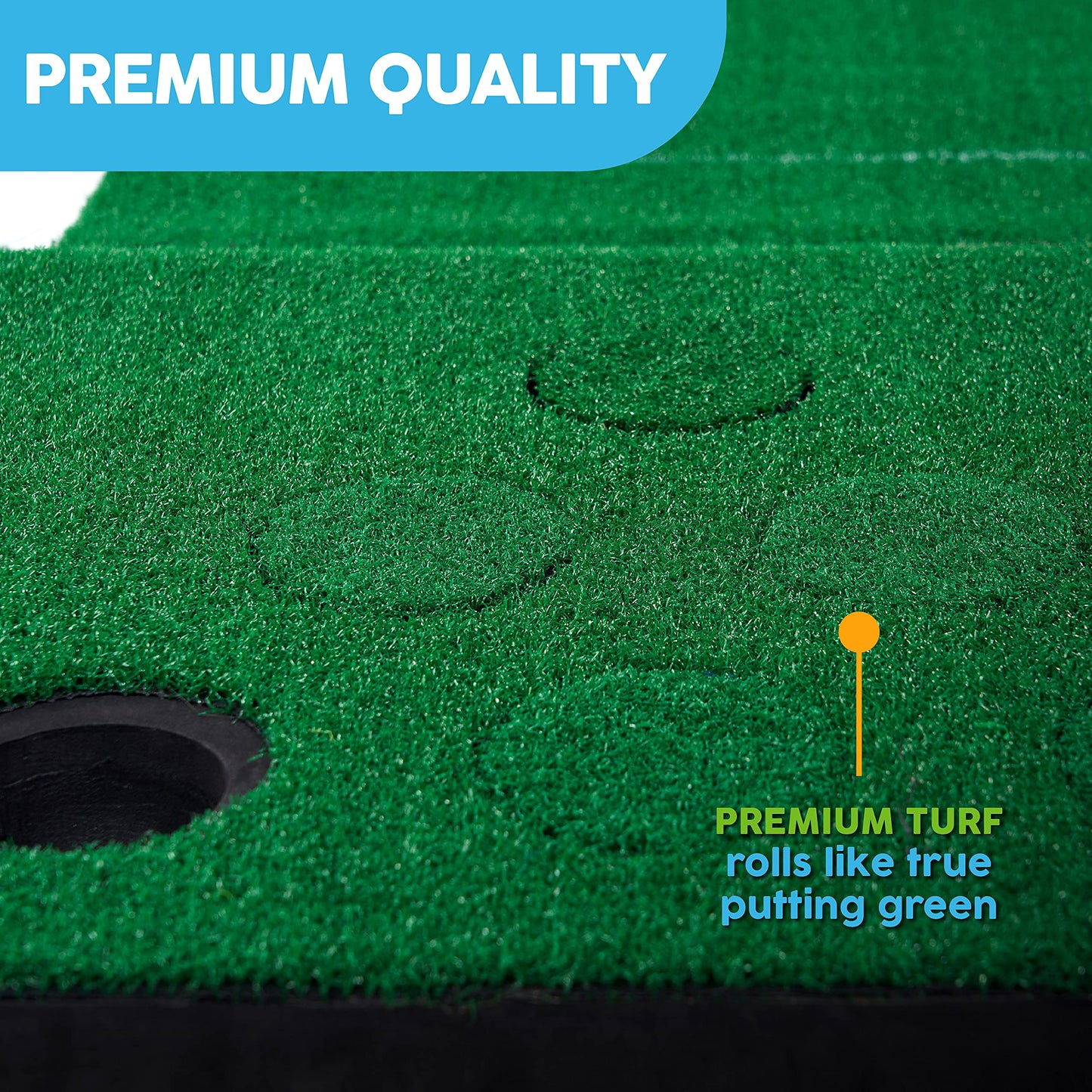 MD Sports Big Sky Pong Golf Putting Mat Game with 12 Cup Covers - Portable Outdoor Putting Green with Non-Slip Bottom for Tailgating, Backyard Parties, Beach - Outdoor Games for Adults and Family