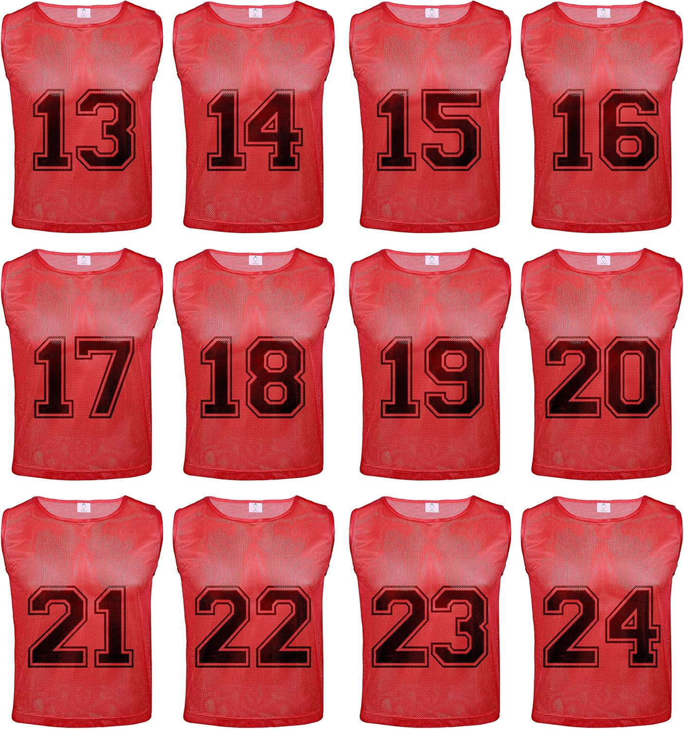 Athllete 12 Pcs Duramesh Pinnies | Numbered Scrimmage Vests for Kids & Adults Soccer