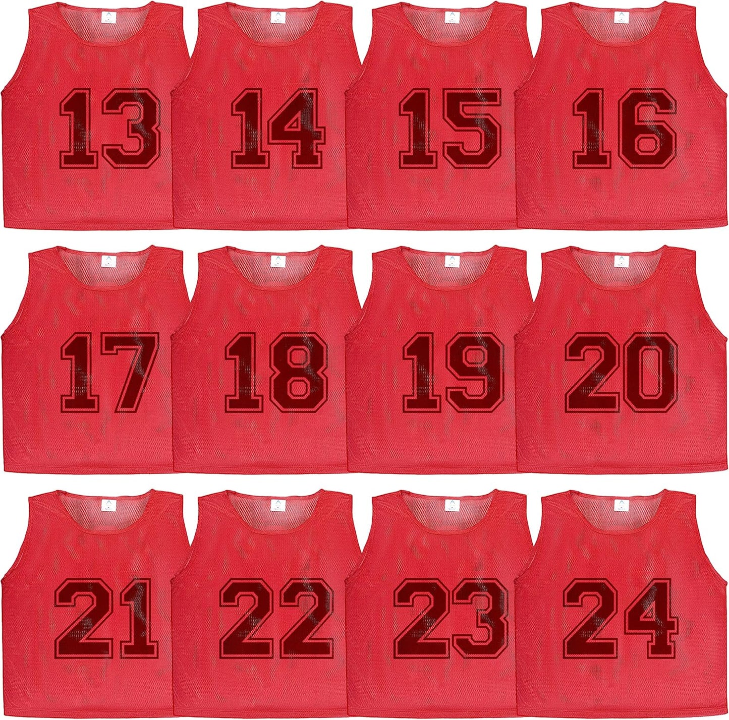 Athllete 12 Pcs Duramesh Pinnies | Numbered Scrimmage Vests for Kids & Adults Soccer