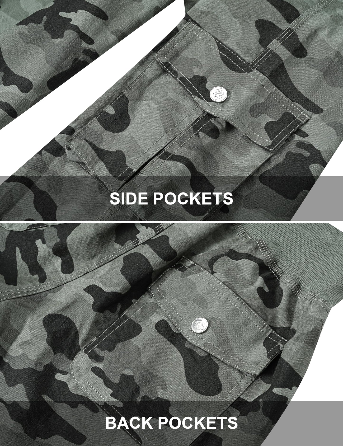 MoFiz Hiking Cargo Shorts for Women Outdoor Quick Dry Athletic Shorts for Boating Camping with Pockets Camo Green L