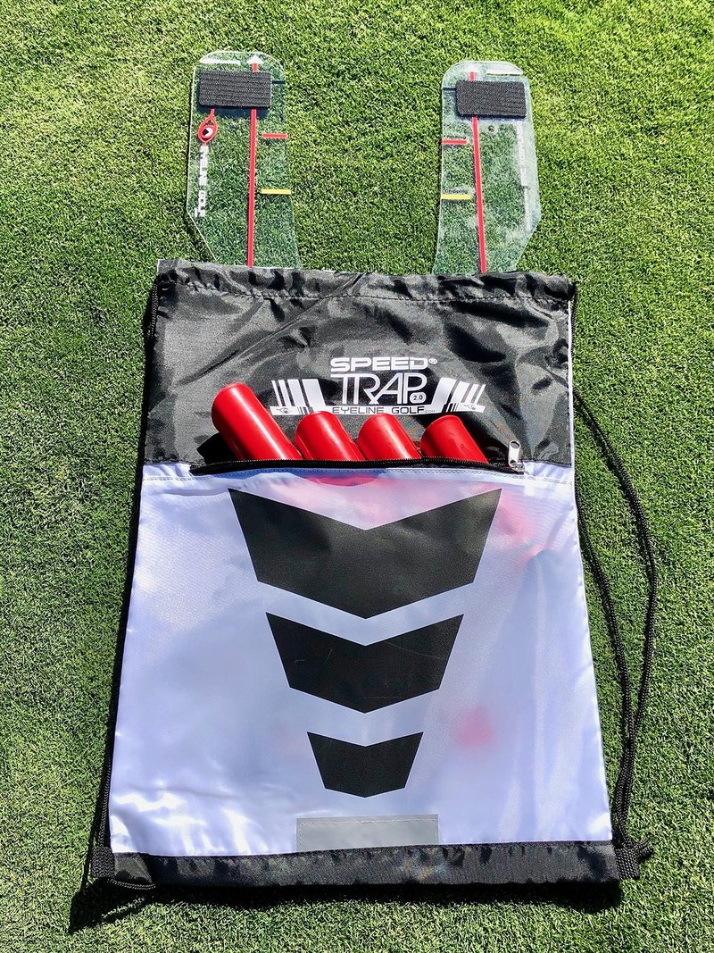 EyeLine Golf Speed Trap - Build Confidence, Improve Your Swing with Slice and Hook Corrector, Swing Trainer, Path Aid, Greater Distance, Made in USA, Polycarbonate Base (Speed Trap 2.0)