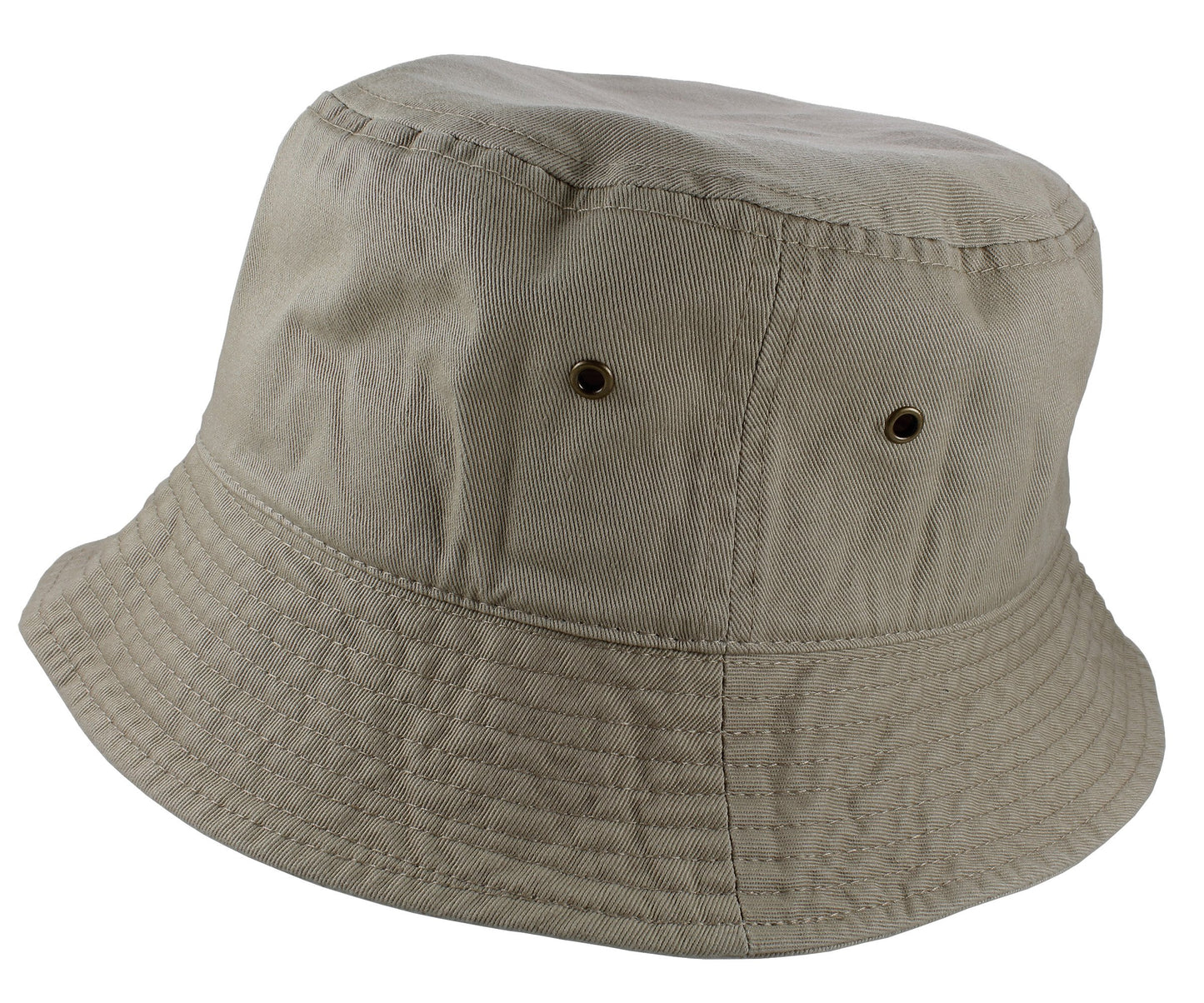 Gelante Solid Color 100% Cotton Bucket Hat for Women and Men Packable Travel Summer Beach Hat 1900-Khaki-L/XL