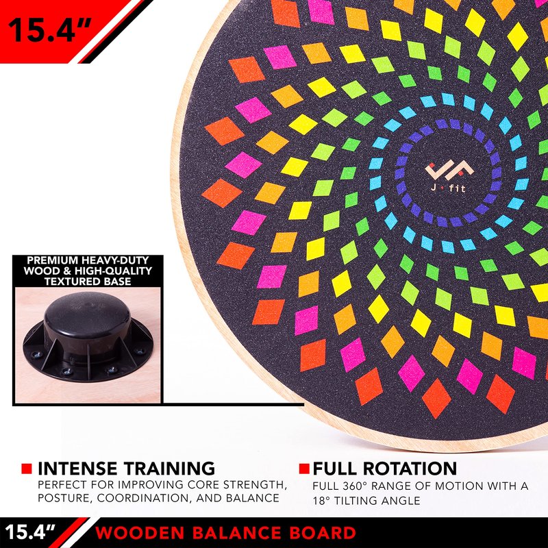 JFIT Balance Board, 15.4", Kaleidoscope