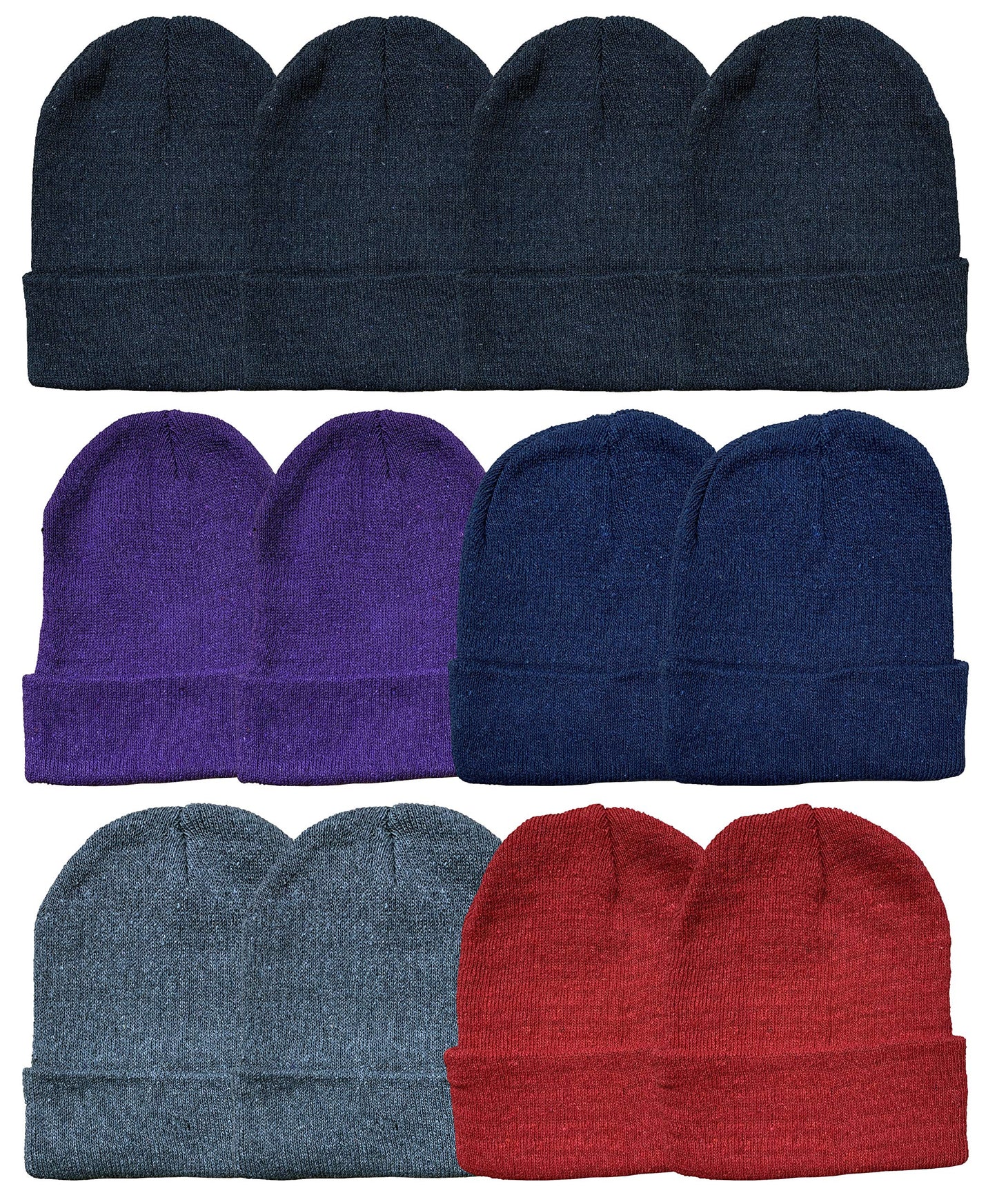 Yacht & Smith 12 Pack of Winter Beanie Hats Bulk for Men Women Kids, Wholesale Winter Hat Beanies