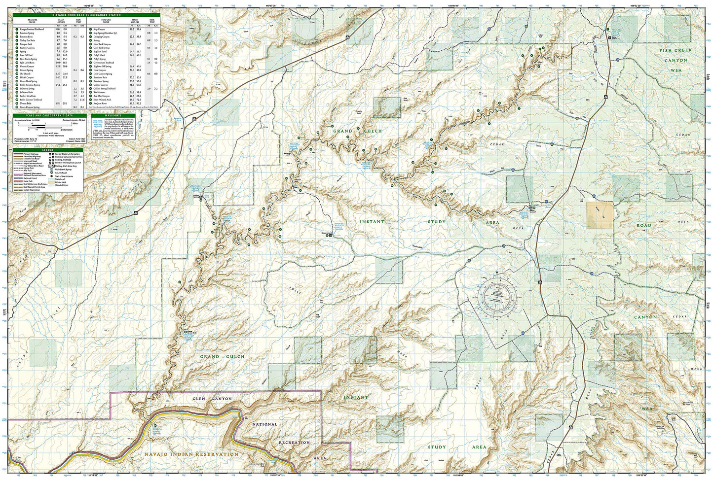 Grand Gulch, Cedar Mesa Plateau Map [BLM - Monticello Field Office] (National Geographic Trails Illustrated Map, 706)