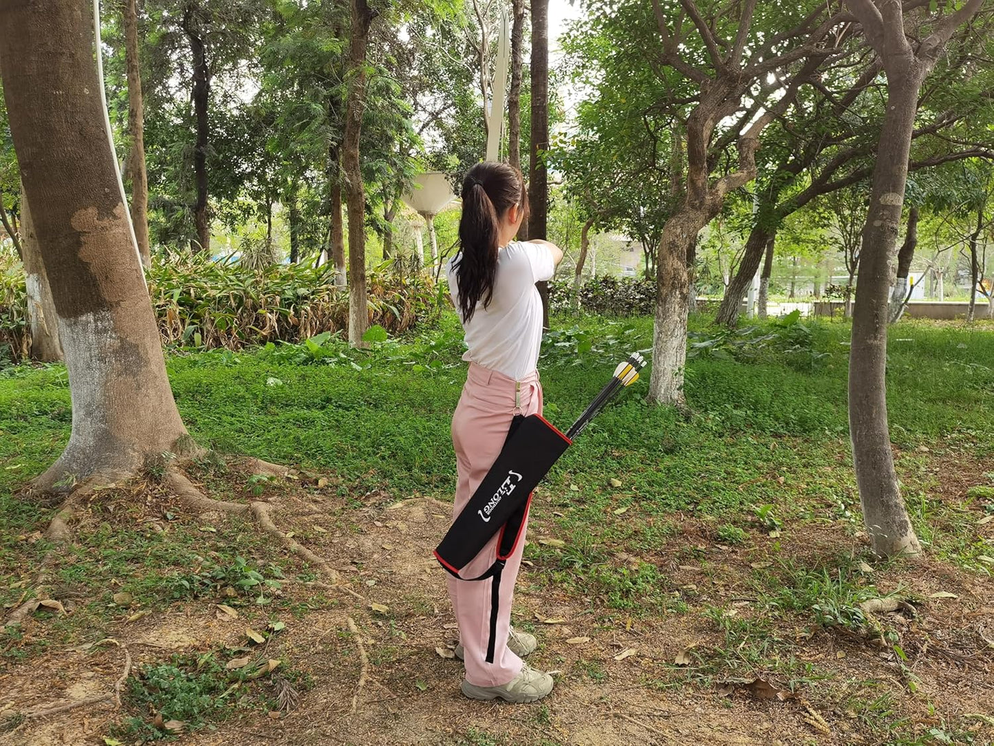 Archery Hip and Back Quiver for Arrows - Adjustable Black Arrow Holder with Padded Strap | Ideal for Kids & Adults