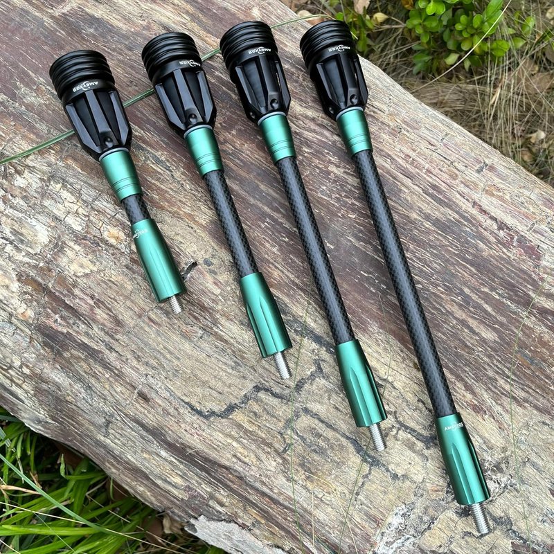 Archery Bow Stabilizer - 3K Carbon Fiber, Flexible Core with Damping System | 6", 8", 10", 12" Options