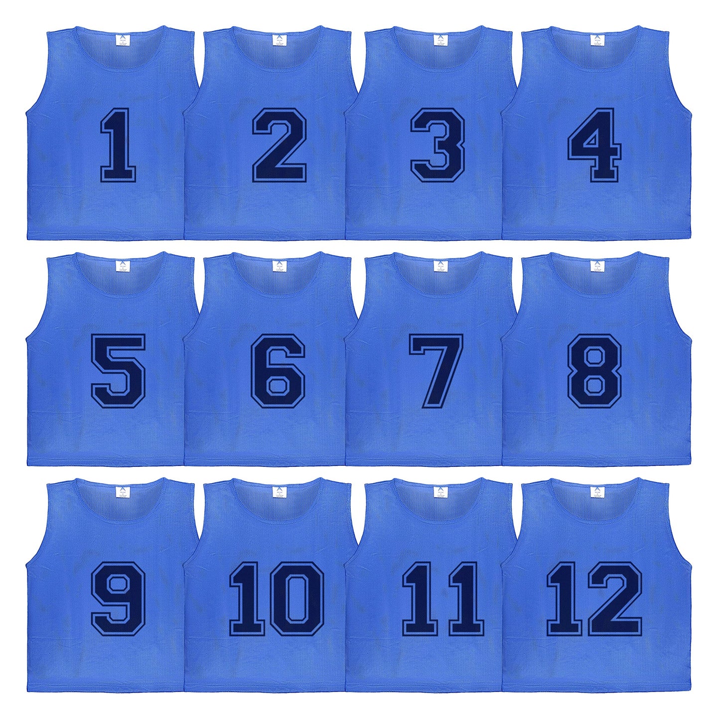 Athllete Youth Soccer Pinnies - Numbered 12 Pack, Lightweight, Breathable, Large