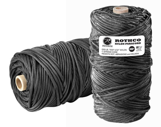 Rothco Nylon Paracord (Black, 300-Feet, 550-Pound)