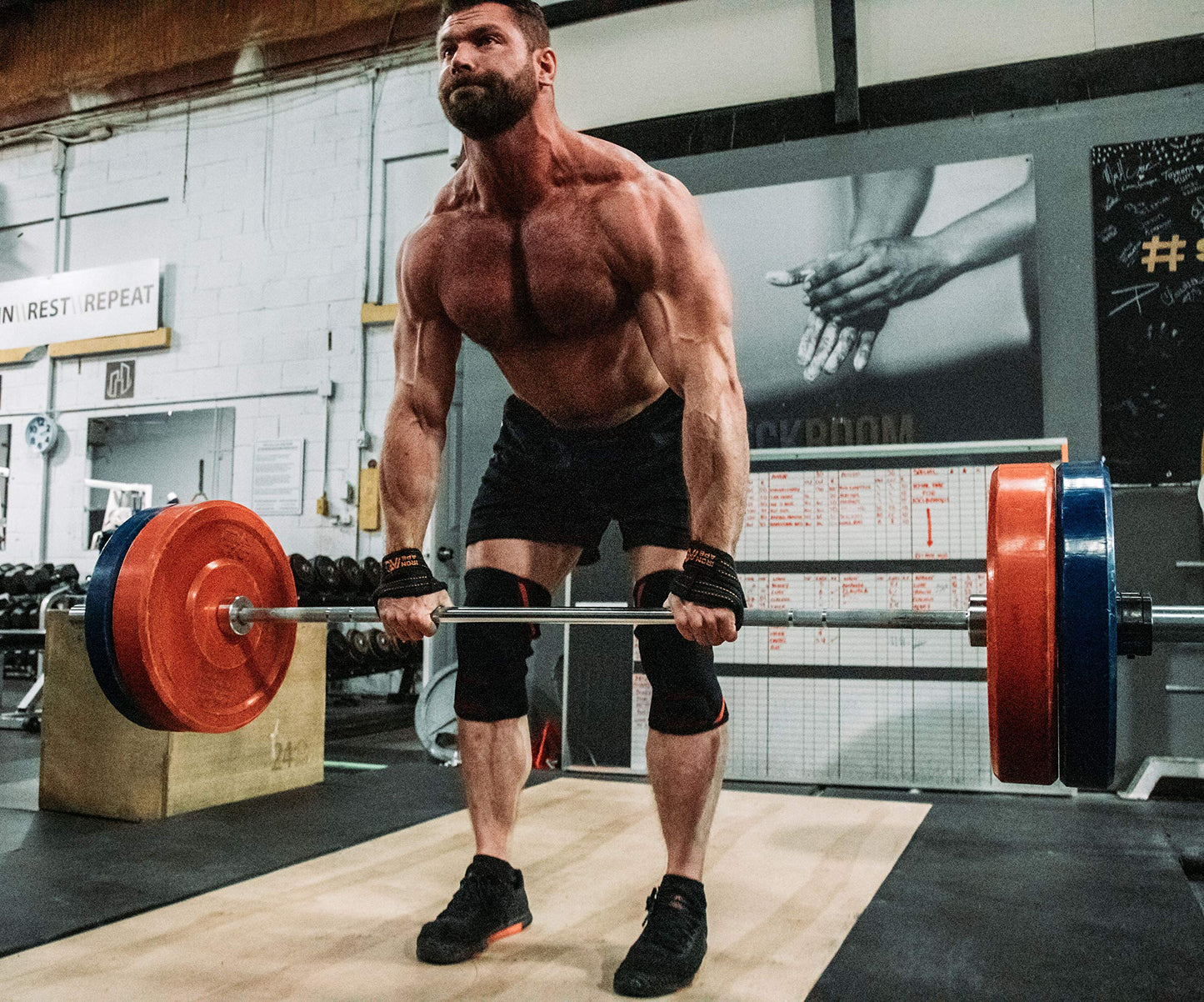 IRON APE Figure 8 Straps for Deadlift, Weight Lifting, Shrugs, and Weightlifting. Heavy Duty Cotton, 4 Sizes (M)