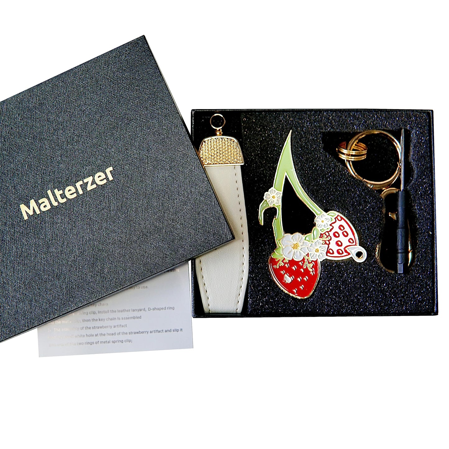 MALTERZER Keychain Safety for Women Self Defense Strawberry Key Chain Accessories Set