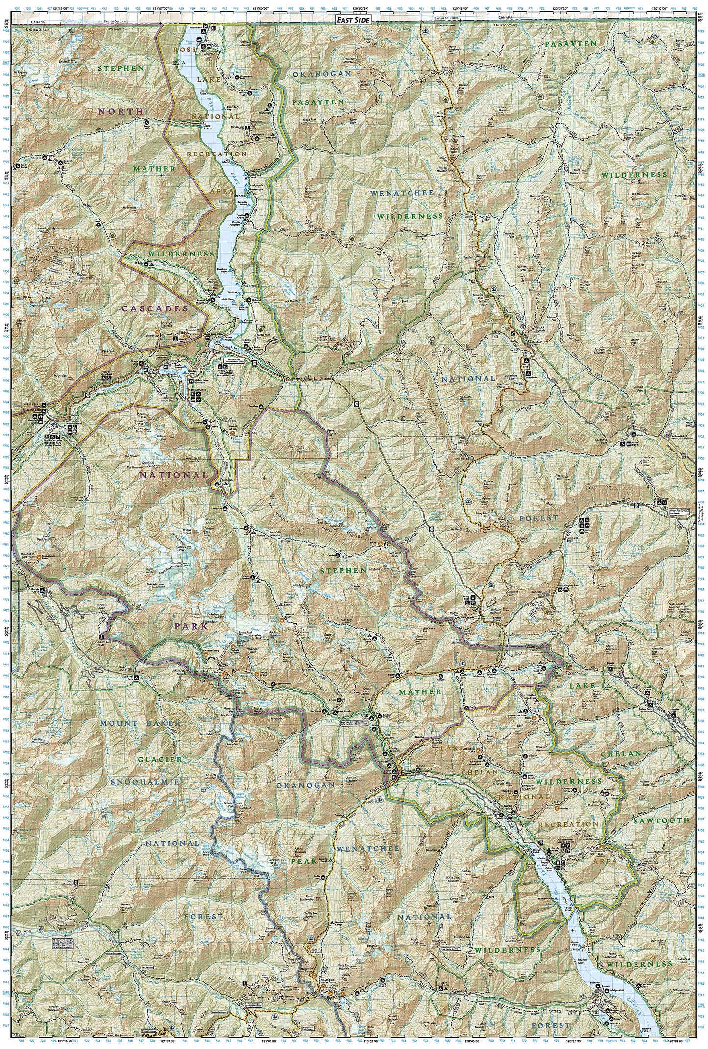 North Cascades National Park Map (National Geographic Trails Illustrated Map, 223)