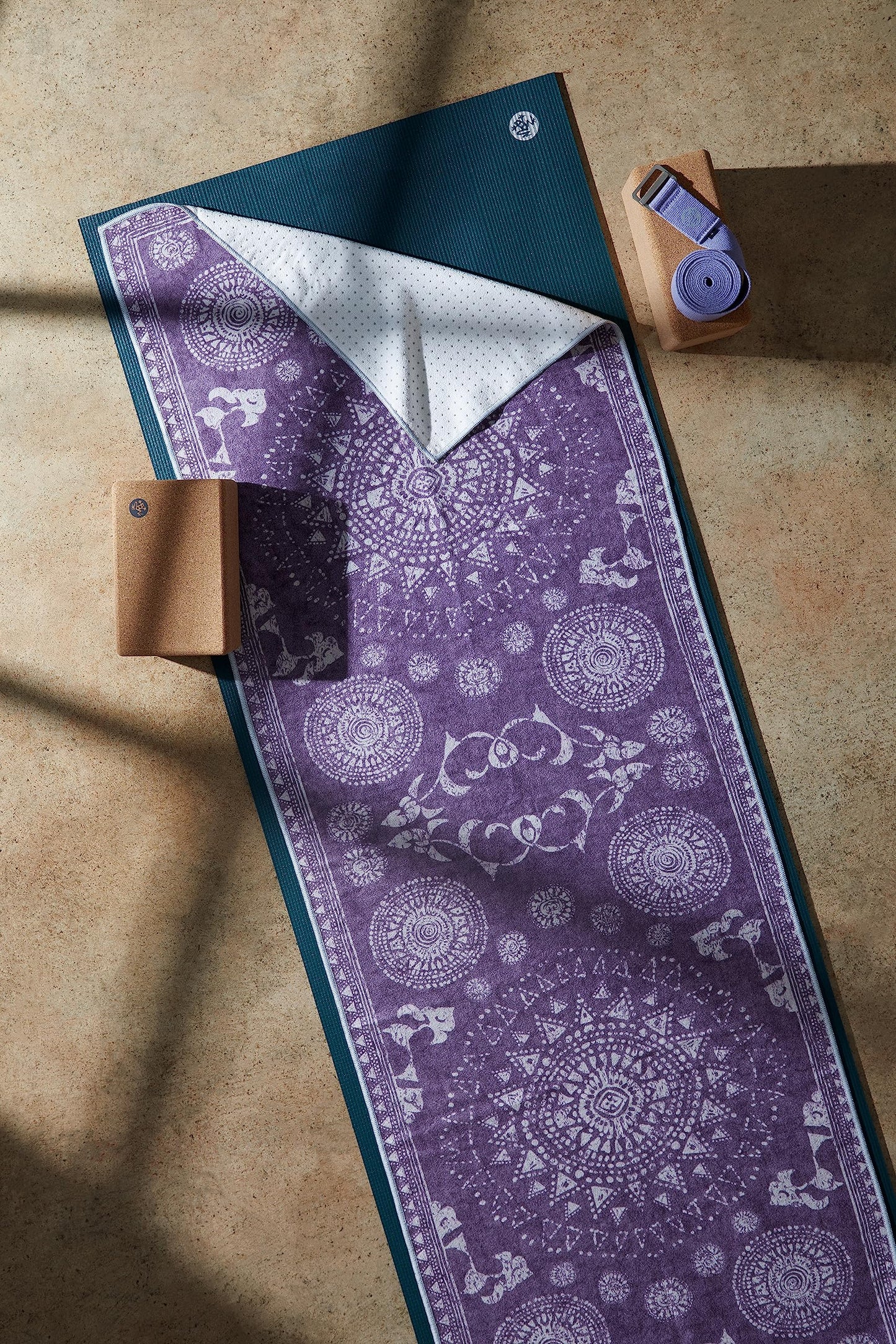 Yogitoes Yoga Mat Towel - Lightweight, Quick Drying Microfiber, Non Slip Skidless Technology, Use in Hot Yoga, Vinyasa and Power, 71 Inch (180cm), Geija Purple