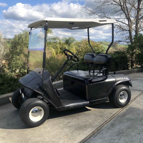 HECASA Clear Golf Cart Windshield Compatible with 1994-2014 EZGO TXT & Medalist Models Folding Down Windshield