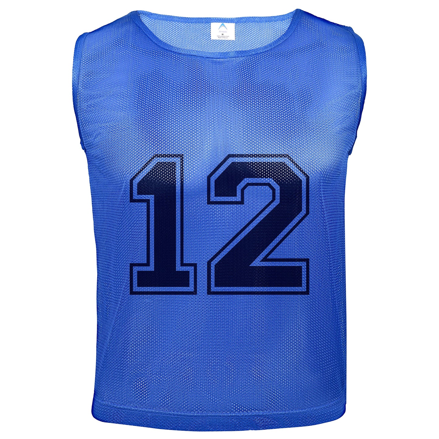 Athllete Youth Soccer Pinnies - Numbered 12 Pack, Lightweight, Breathable, Large