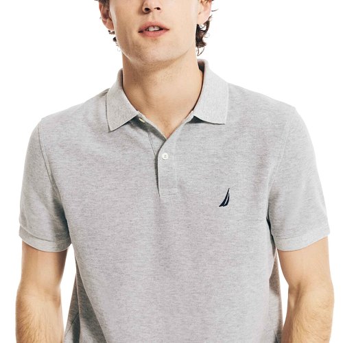 Nautica Men's Stainably Crafted Classic Fit Performance Deck Polo, Grey Heather, XXLarge