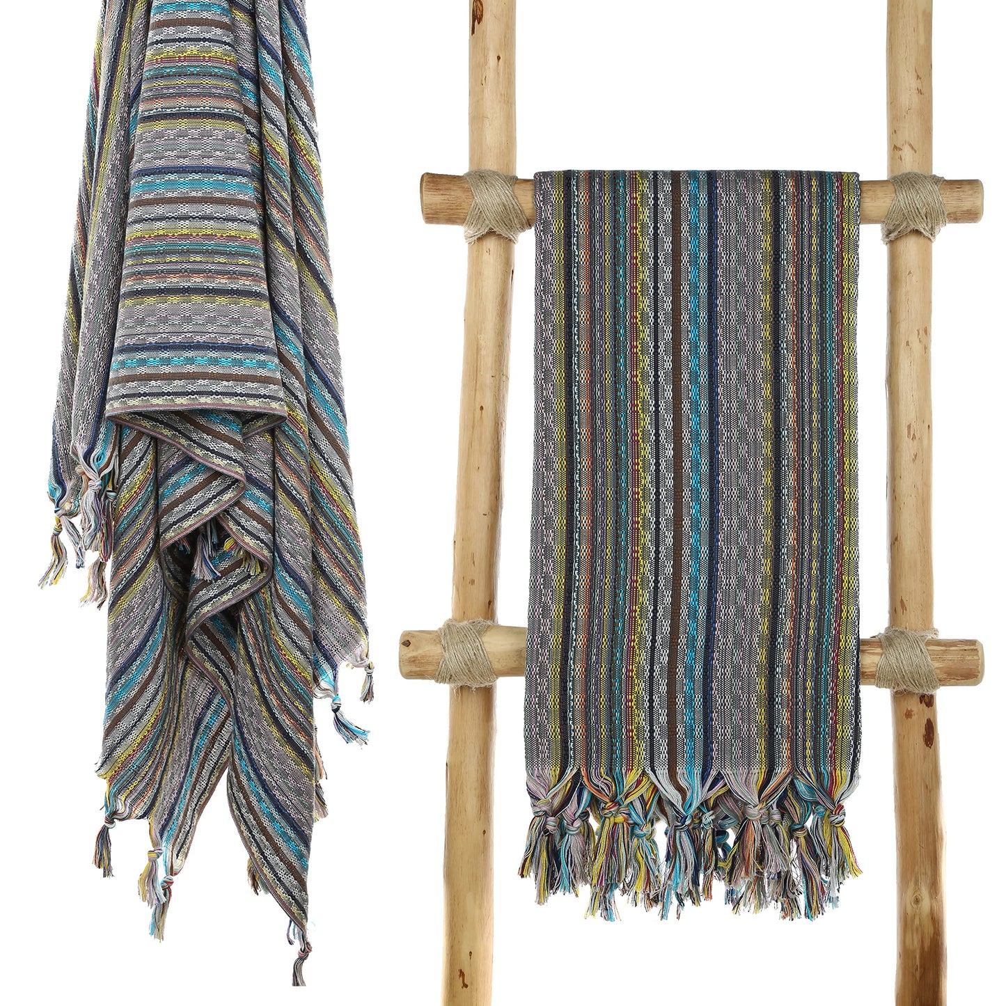 Cacala Pestemal Turkish Beach Towel Highly Absorbent Quick and Easy Dry Soft and Comfortable for Bath, Spa, Pool, Gym and Yoga 100% Cotton 37 x 70