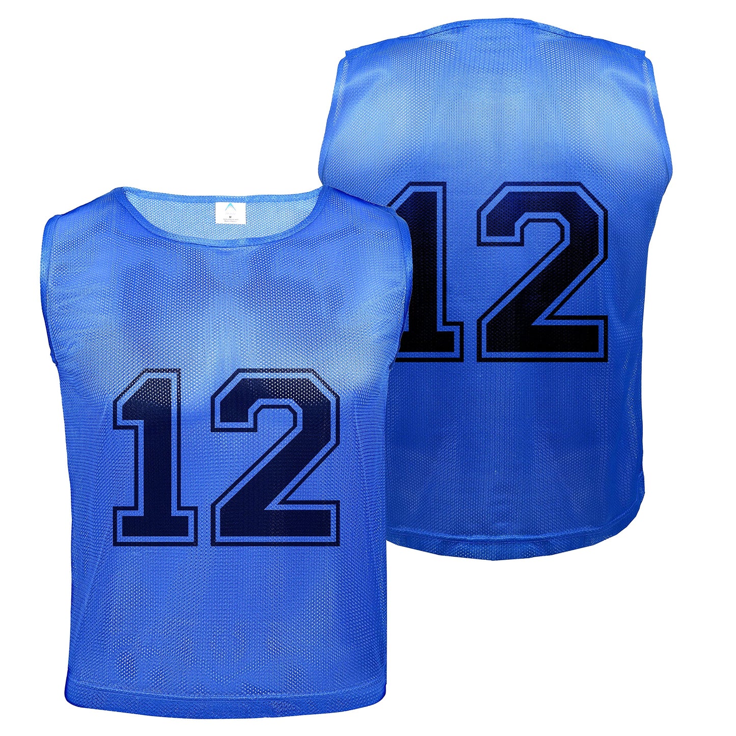 Athllete 12 pcs Duramesh Pinnies/Scrimmage Vest - Kids Youth and Adult Pinnies, Numbered Penny Jerseys for Soccer