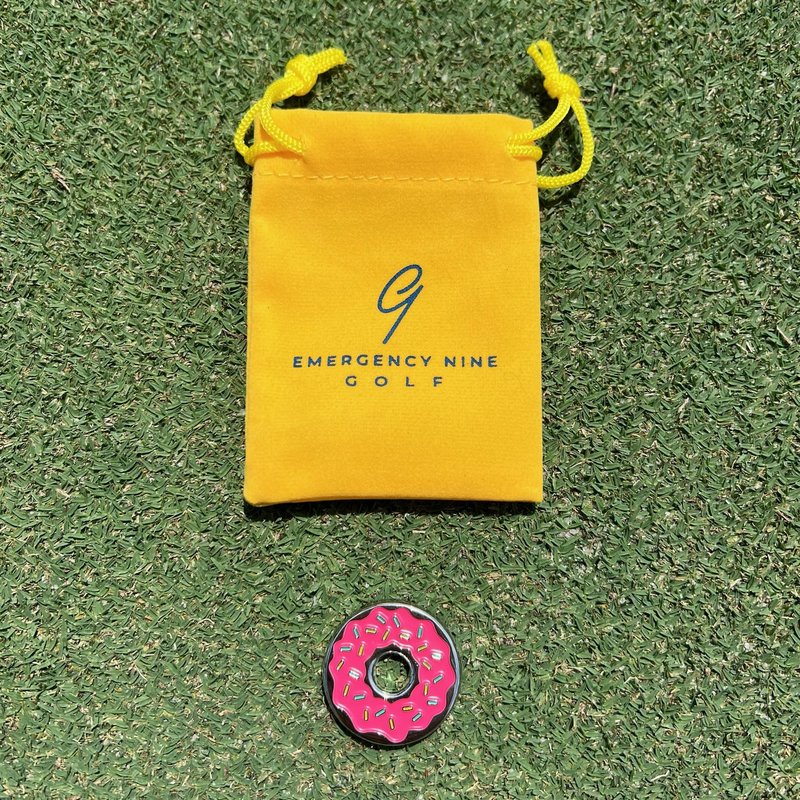E9 GOLF Sprinkle Donut Golf Ball Marker - Unique & Fun Golf Ball Markers - Golf Accessories for Men and Women - 1.25" Ball Mark - Strawberry