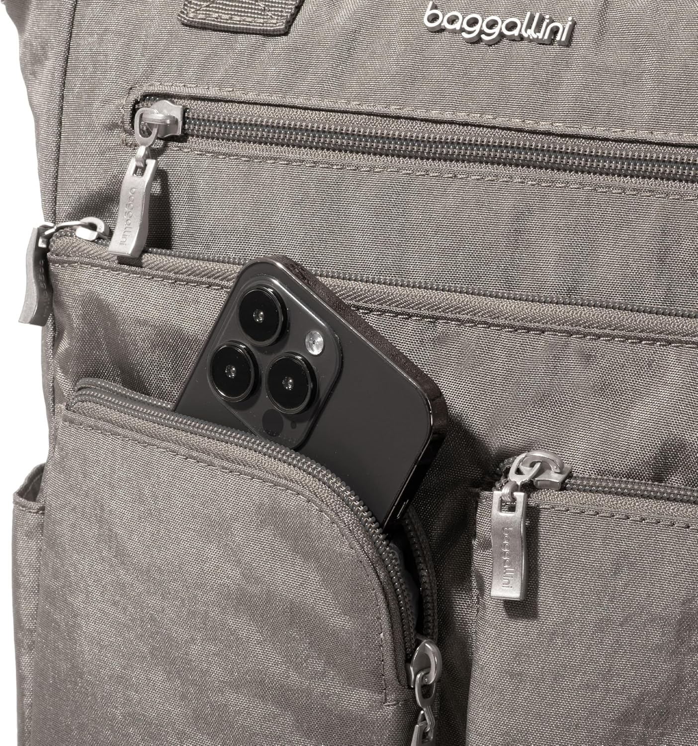 Baggallini Tote Backpack - 3-in-1 Lightweight Travel Bag with RFID Phone Wristlet | 15"x10.5"