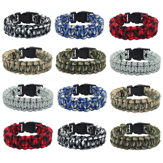 FROG SAC 12 Paracord Bracelets for Boys, Camo Survival Tactical Bracelet Braided with 550 LB Parachute Cord, Teen Camping Gifts Accessories, Military Gear Army Nerf Party Favors