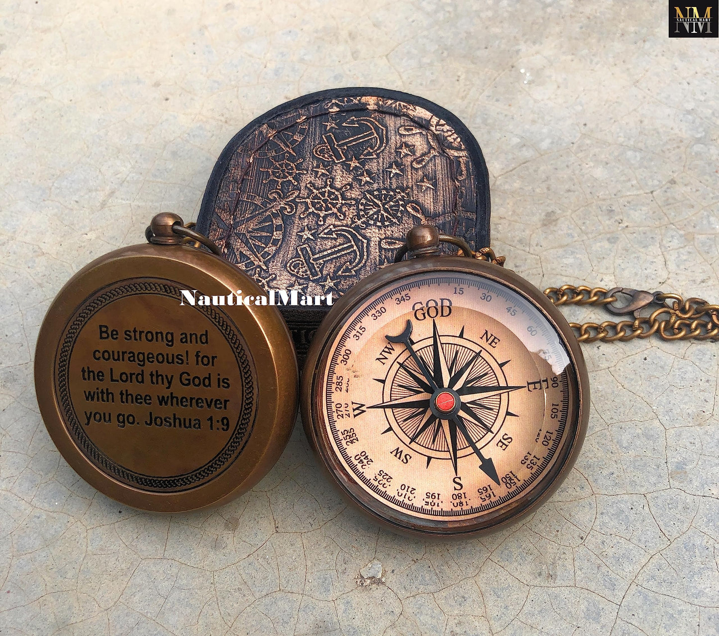 Brass Compass – “God My Lord Guide Me” Engraved, Handmade Personalized Gift for Confirmation, Baptism, Birthday & Graduation and Religious Keepsake