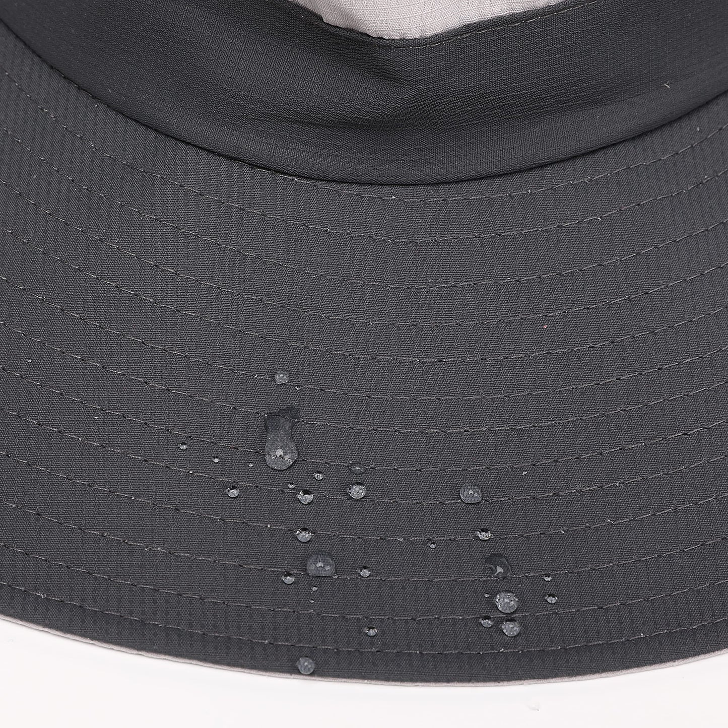 Womens Summer Sun Hat Beach Hat Wide Brim Outdoor UV Protection Hat Foldable Cool Mesh Ponytail Bucket Hat (Light Grey-Grey)