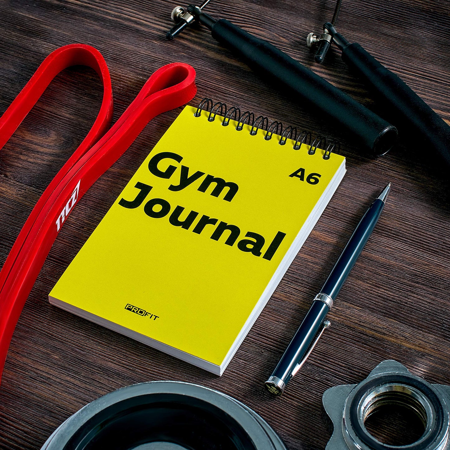 Gym Journal by ProFit – 128 Workouts, A6 (4 x 6 inches), 140 Pages, Wire-bound - Exercise Log Book Designed by Professionals to Get Things Done – Easy to Use Fitness Planner