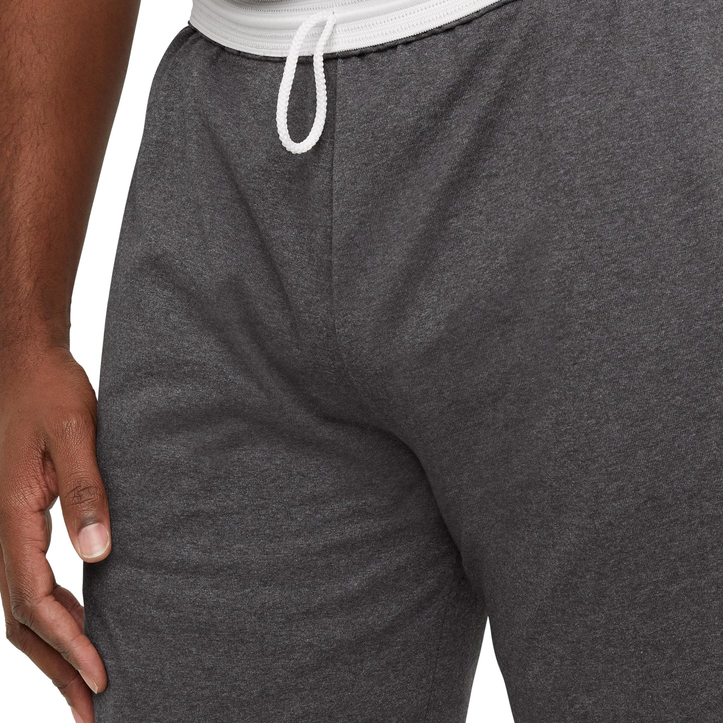 Champion Men's Lounge Shorts, Standard Fit, 9 Inch Inseam, Lightweight 100% Cotton, Available in Regular and Big & Tall, Granite Gray Heather, Large