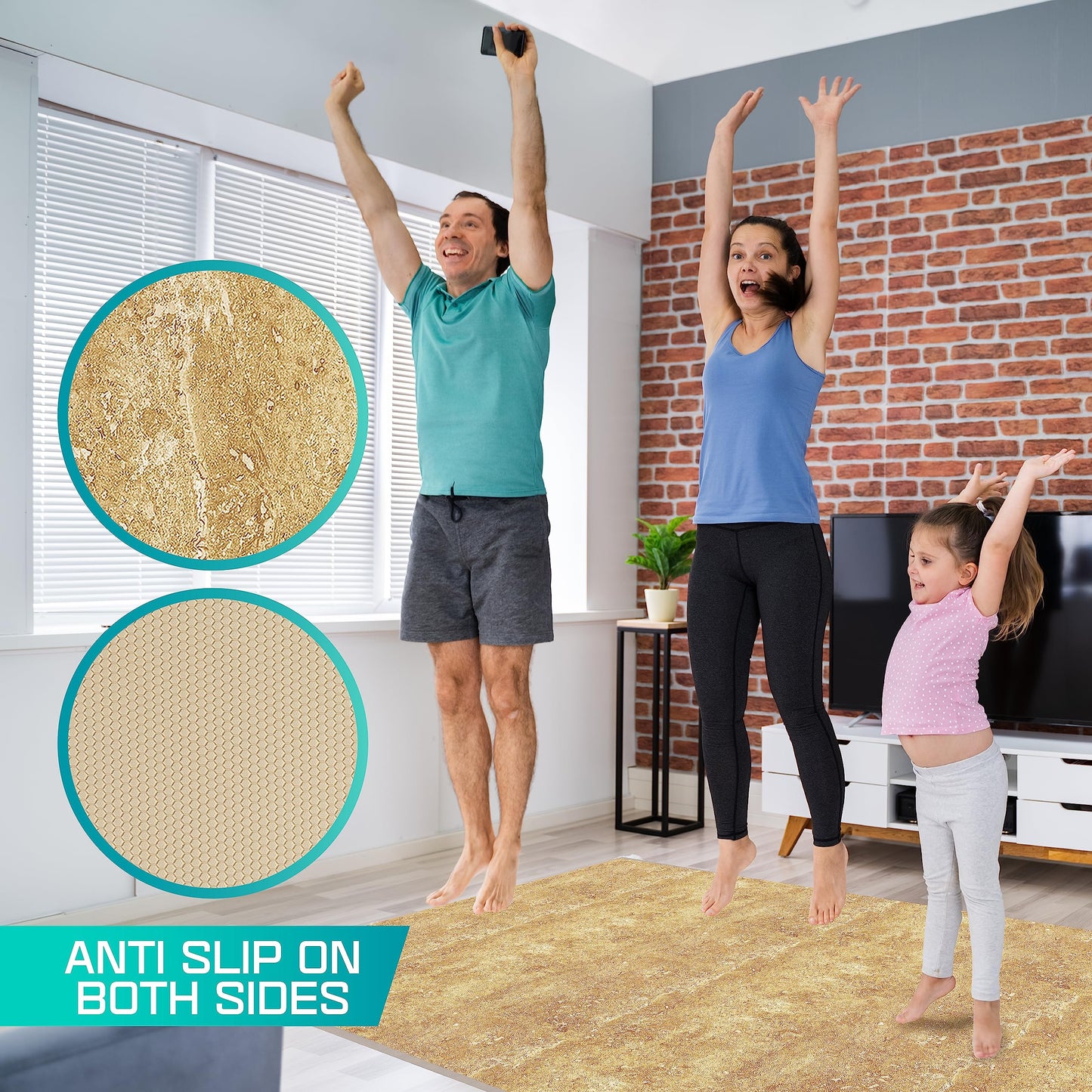 Yes4All EVA Interlocking Mats, Puzzle Floor Tiles, Foam Floor Padding with Border for Furniture, Home Space, Living Room, Garage 48 SQFT