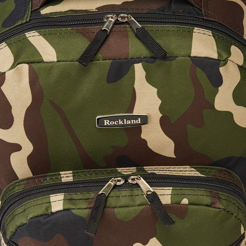Rockland Double Handle 17" Rolling Backpack, Camo